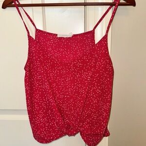Lush Red Camisole with White Dots